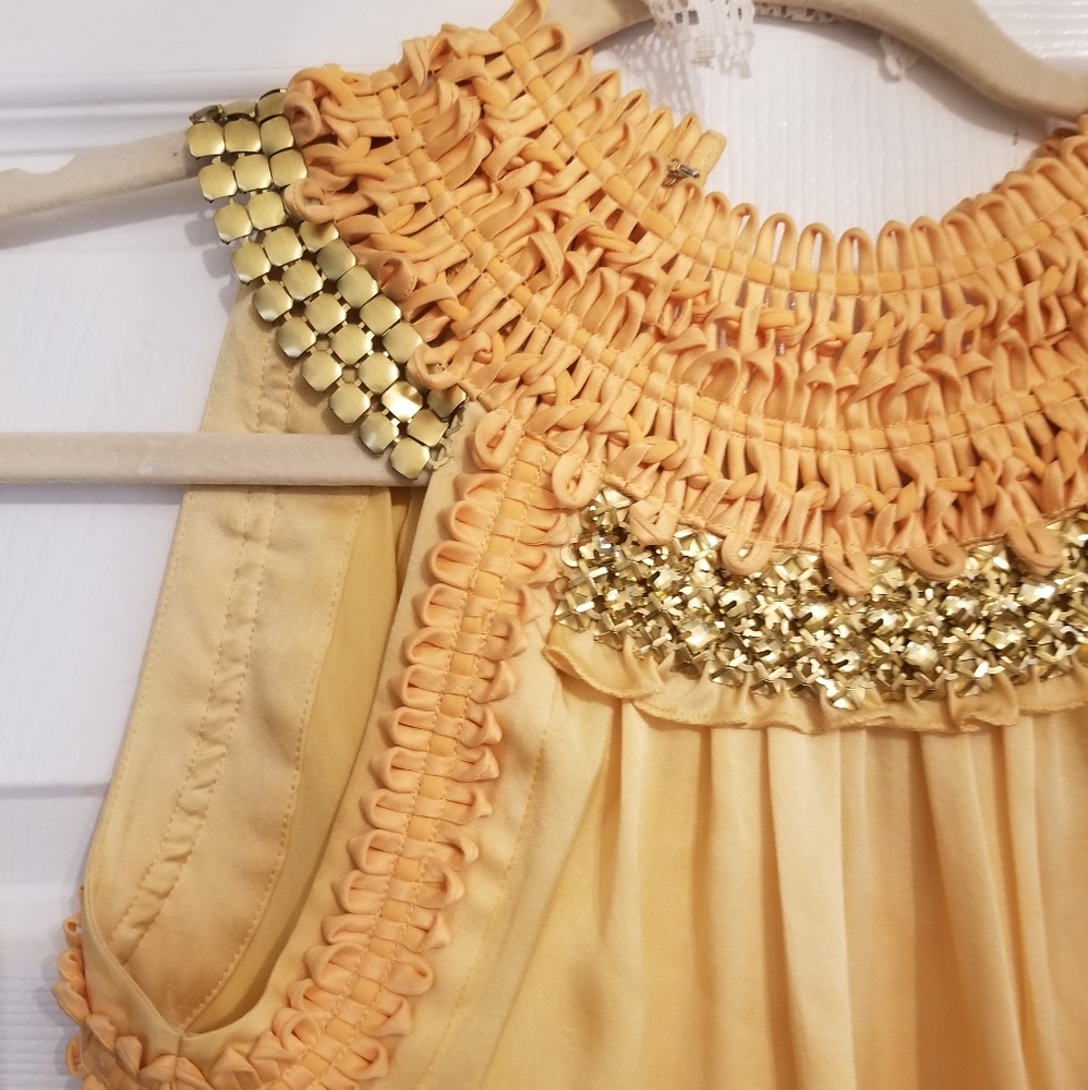 Ellie Tahari Jeweled Neckline Blouse